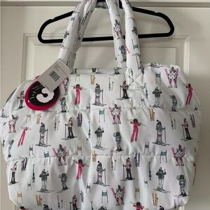 Betsey Johnson ski themed tote bag